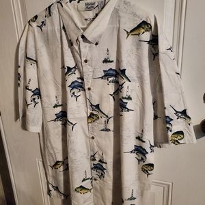 (NEW) Men's Short-Sleeve Button-Down Shirt